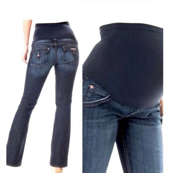Hudson Denim - Hudson Flap Back Pocket Bootcut Maternity Jeans Sz 28 Dark Wash A Pea in the Pod
